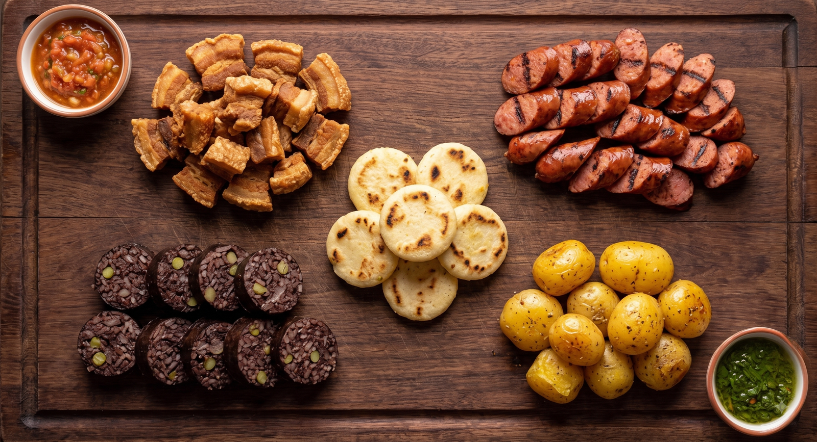 Ingredientes de la Picada La 12 separados